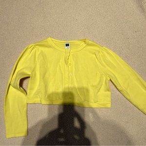 Very Cute Yellowish Green Kid’s Gap Cardigan  size 4